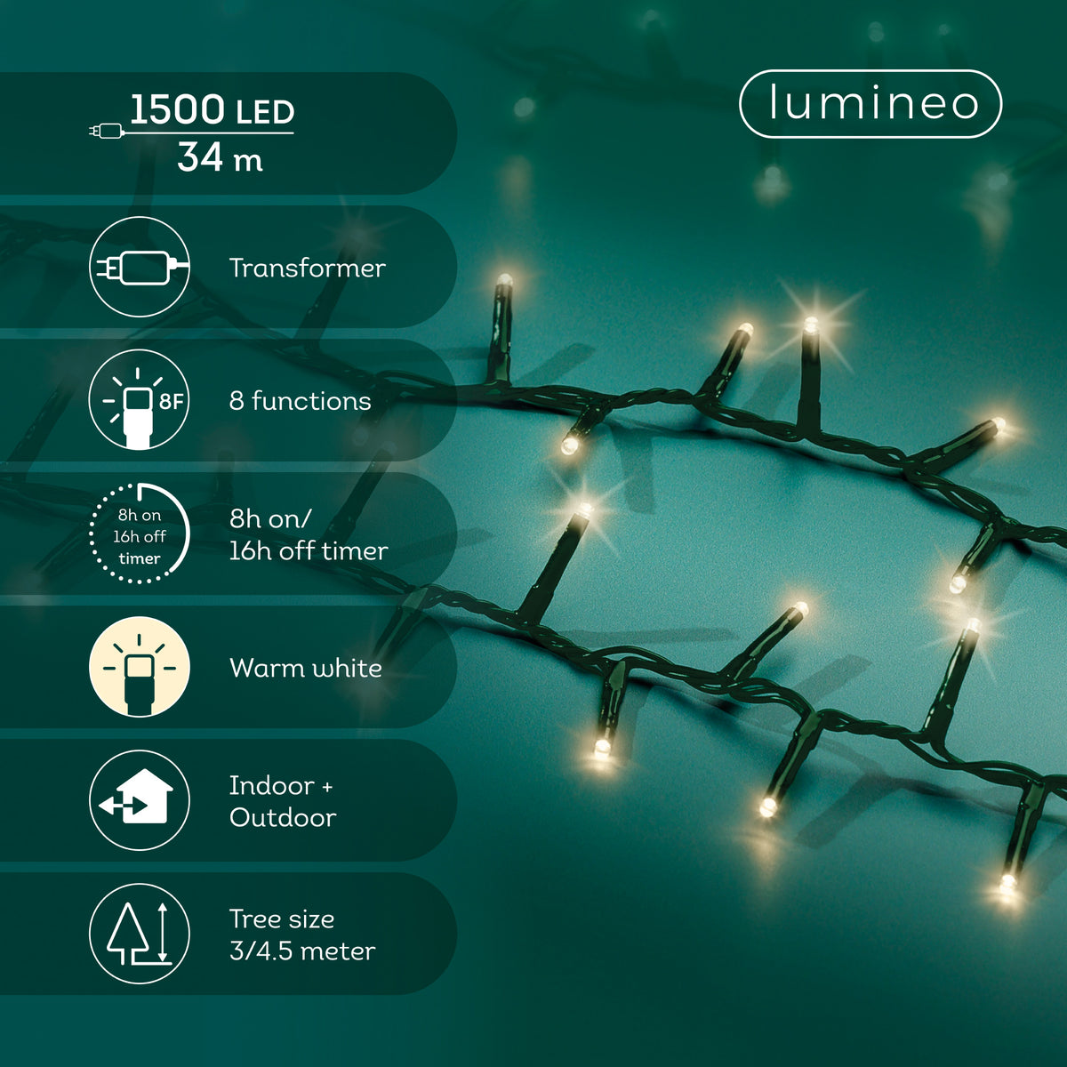 Catena LED Compact 34 m bianco caldo da esterno - immagine 3
