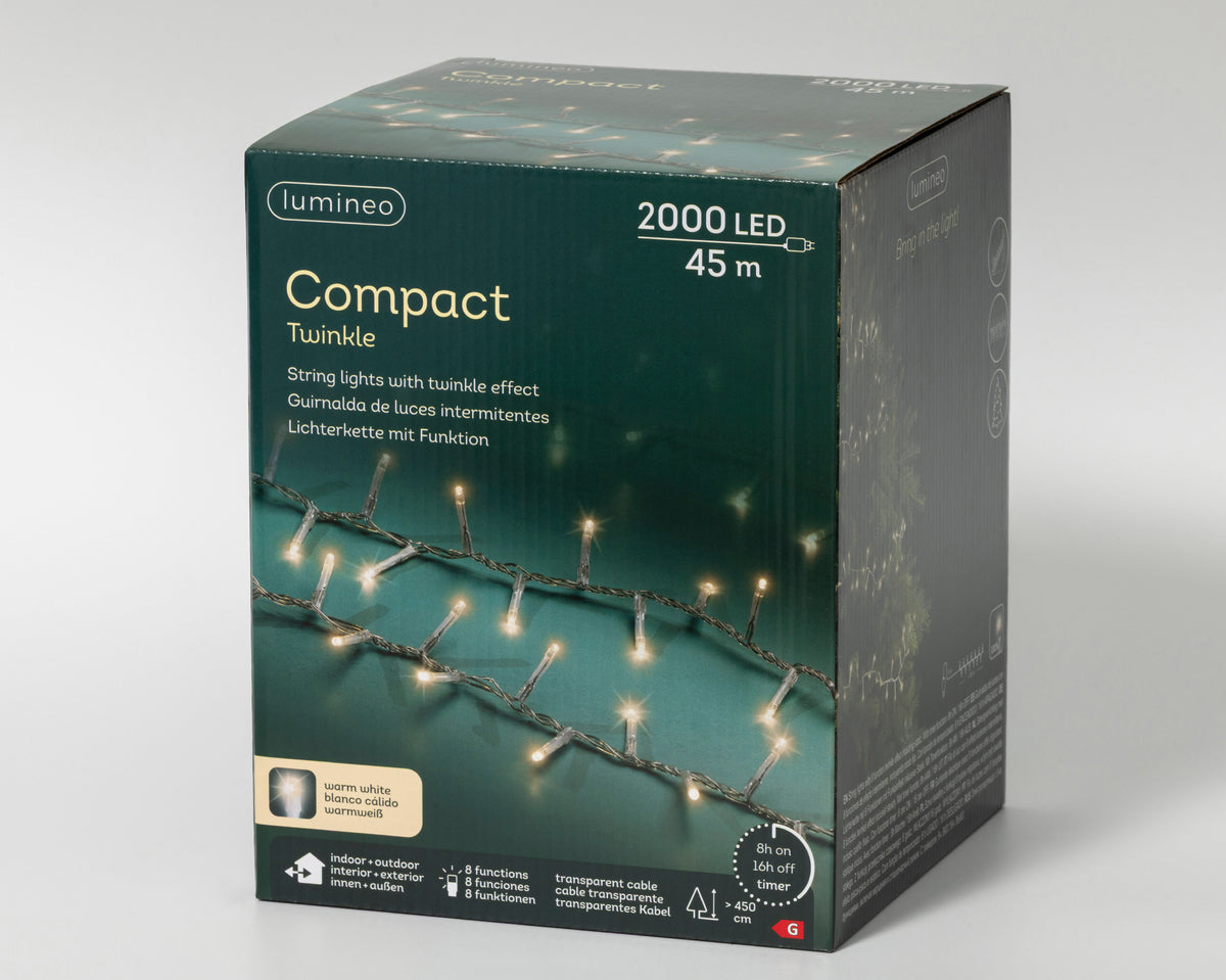 Catena LED Compact 45 m bianco caldo cavo trasparente - immagine 2