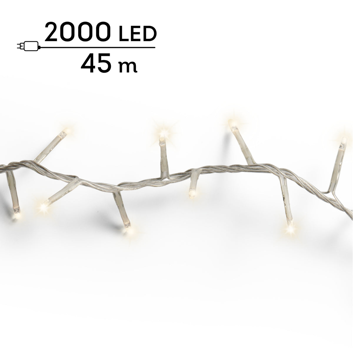 Catena LED Compact 45 m bianco caldo cavo trasparente - immagine 8