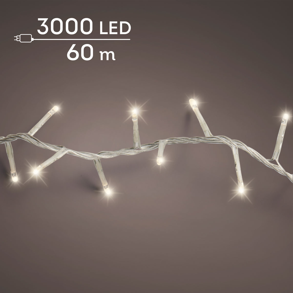 Catena LED Compact 60 m bianco caldo cavo trasparente