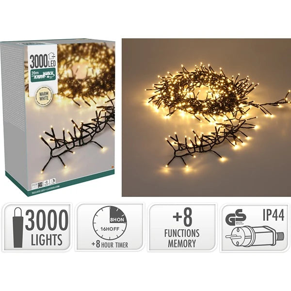 Catena Luminosa TreeCluster 3000 LED Bianco Caldo – 39 m (cod. AX9560080)