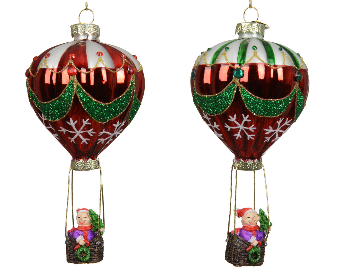 Decorazione palloncino in vetro 15 cm 2 colori assortiti