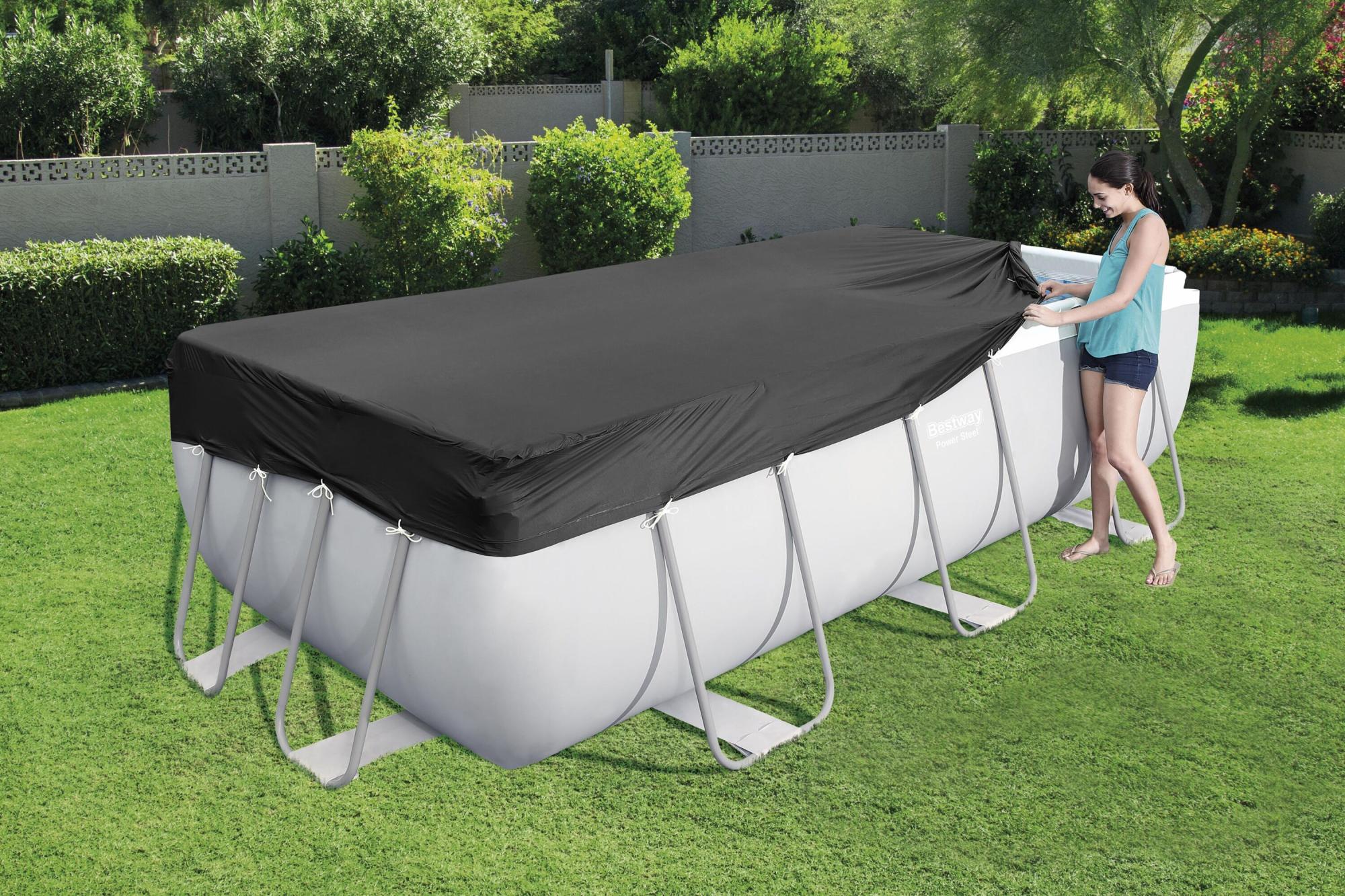 Copripiscina Steel Pro Rettangolare 400x211x81 cm – Telo Copertura per Piscina Fuori Terra