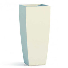 Vaso Cromia Square quadrato e alto tinta unita in resina "Made in Italy"