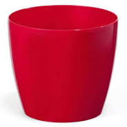 Coprivaso Tondo Rosso Lucido 32x35 cm – Design Moderno per Interno ed Esterno