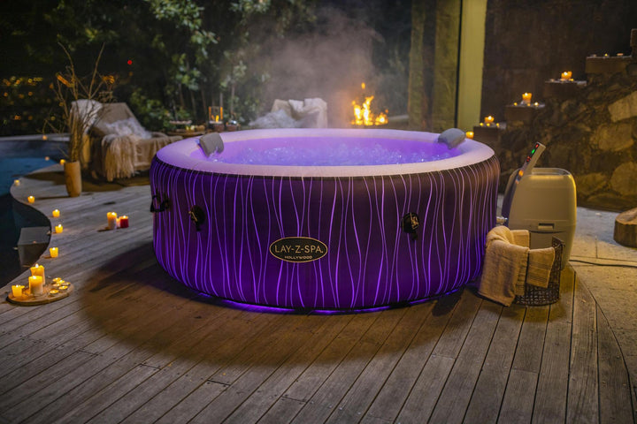 Idromassaggio Gonfiabile Lay-Z-Spa Hollywood AirJet 4-6 Persone – 140 Getti, LED e Riscaldamento 40°C