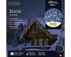 Luci a ghiacciolo LED 20 m bianco caldo da esterno - immagine 2