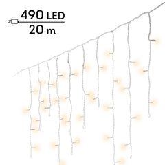 Luci a ghiacciolo LED 20 m bianco caldo da esterno - immagine 7