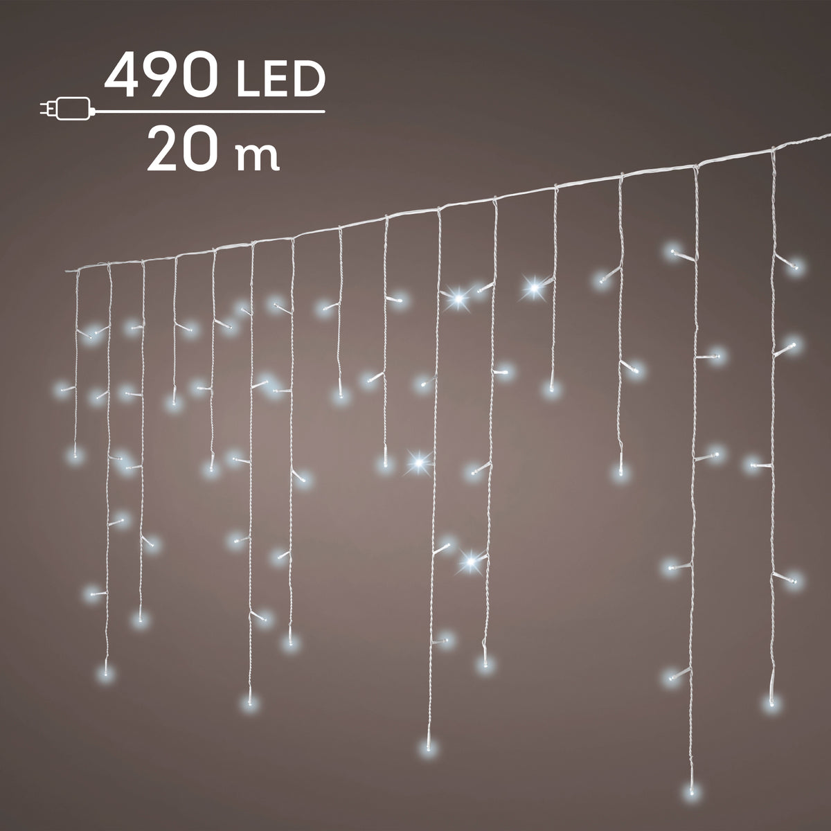 Luci a ghiacciolo LED 20 m bianco freddo da esterno