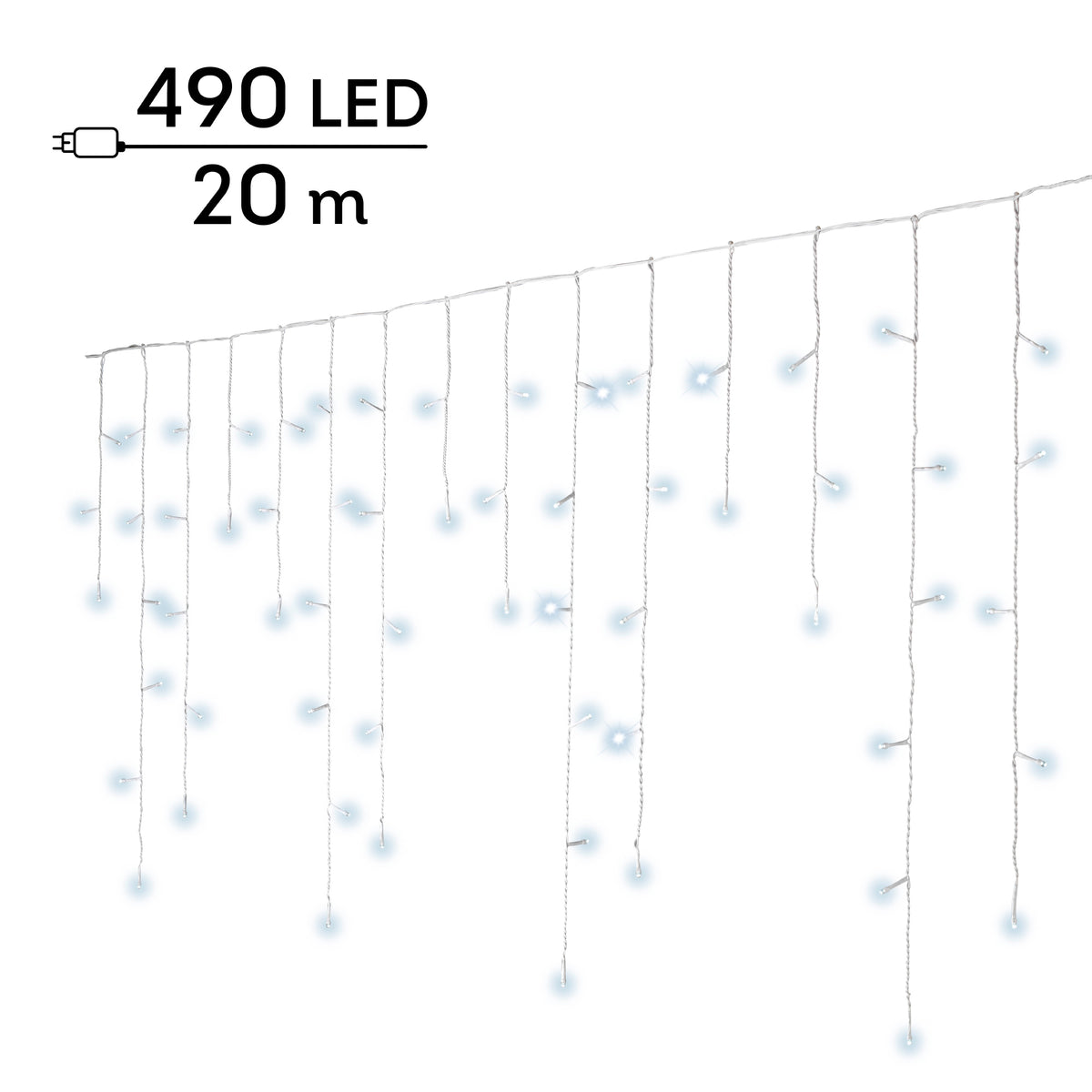 Luci a ghiacciolo LED 20 m bianco freddo da esterno - immagine 8
