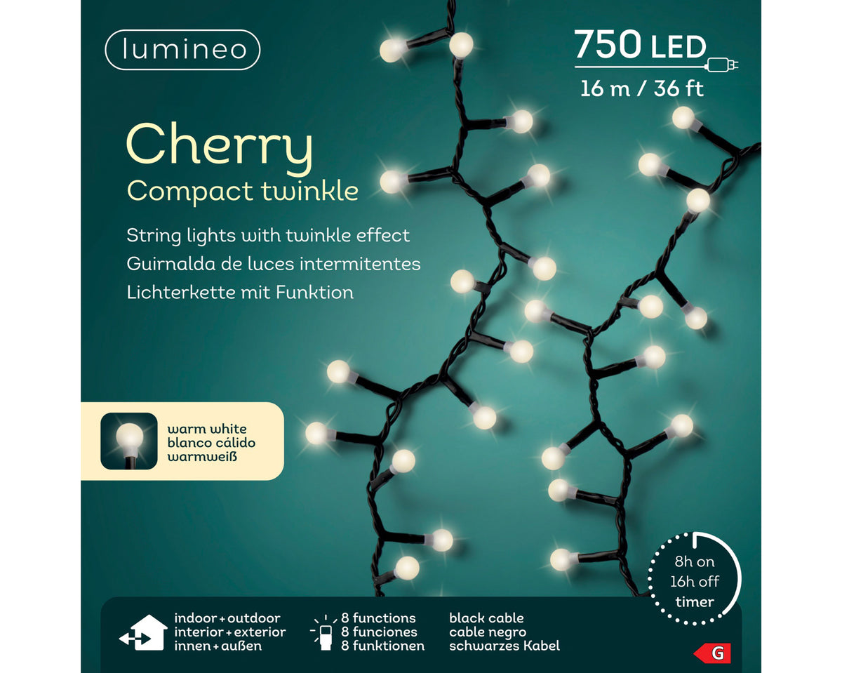 Luci Cherry LED 16 m bianco caldo da esterno - immagine 2