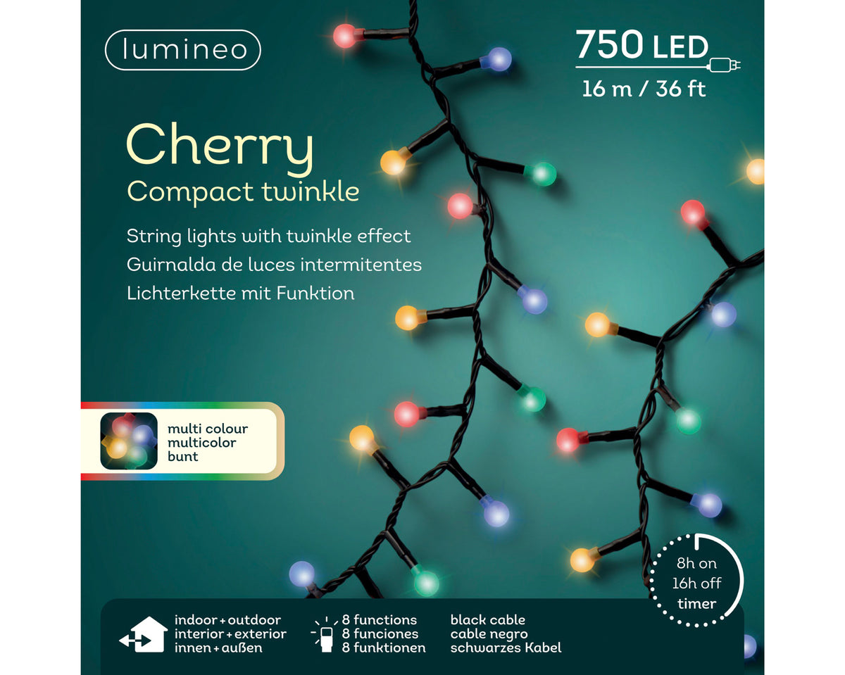 Luci Cherry LED 16 m multicolor da esterno - immagine 2