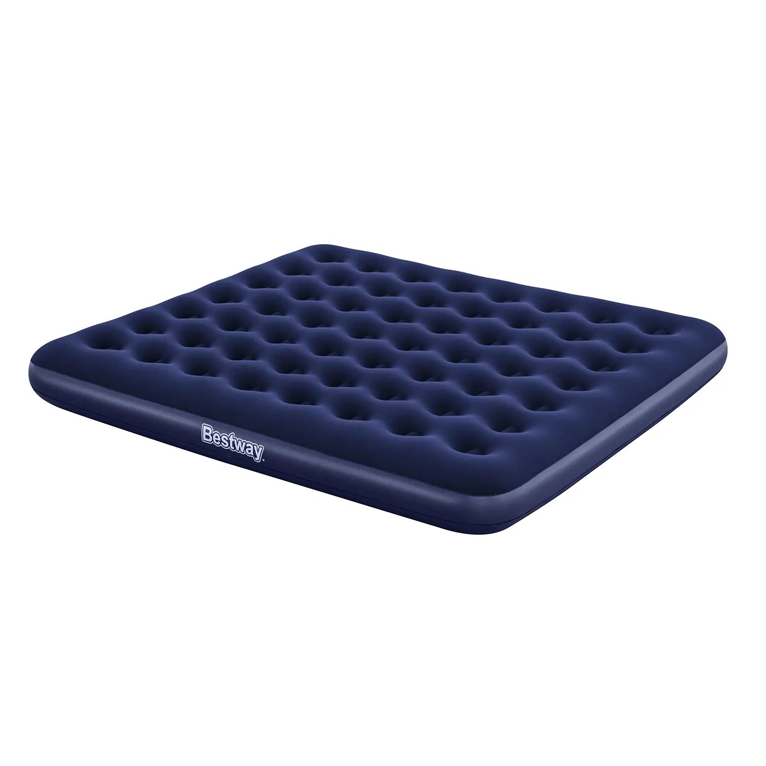 Materassino Gonfiabile Matrimoniale Bestway Floccato 203x183x22 cm – King Size Blu per Due Persone