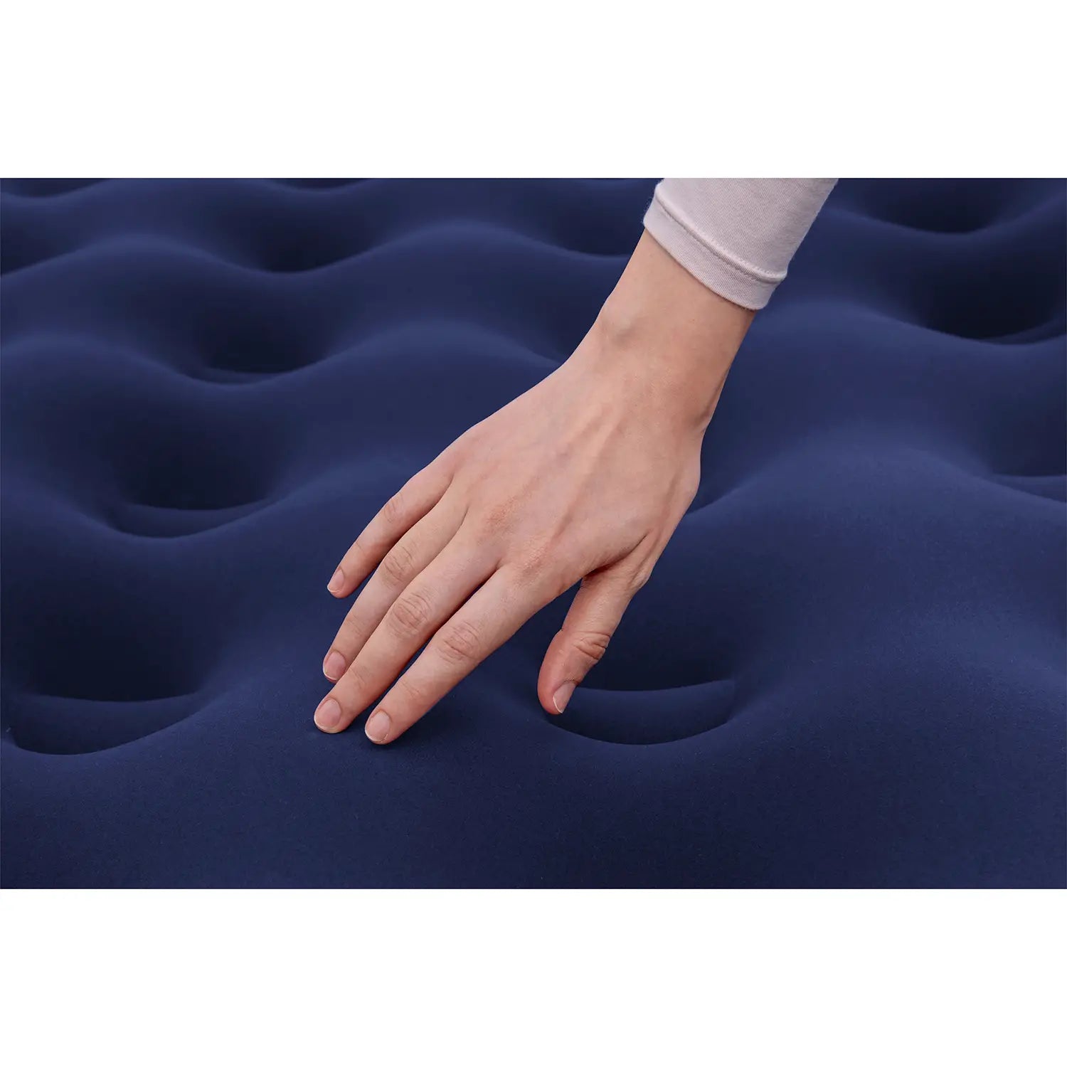 Materassino Gonfiabile Matrimoniale Bestway Floccato 203x183x22 cm – King Size Blu per Due Persone