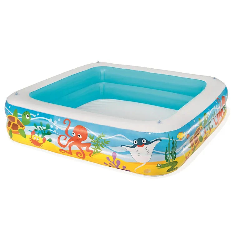 Piscina da Gioco con Tettoia Blu 140x140x114 cm