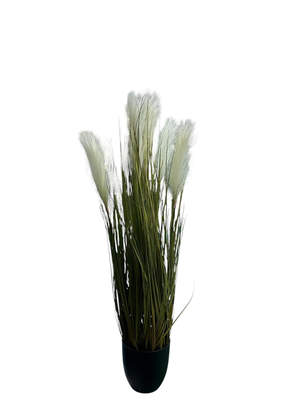 Erba della Pampa Artificiale in Vaso 96 cm — 5 Pennacchi