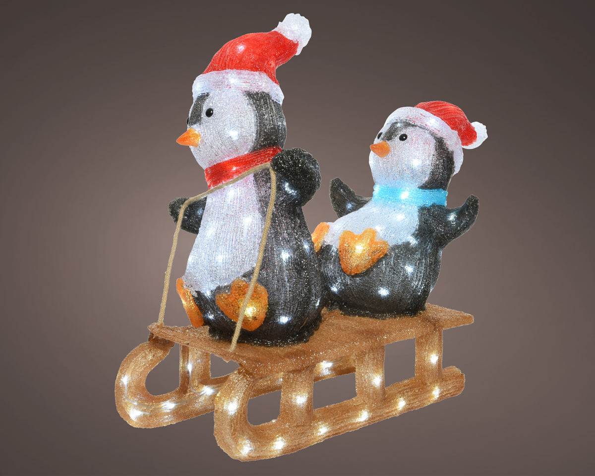 Pinguino LED in acrilico 56,5 cm da esterno