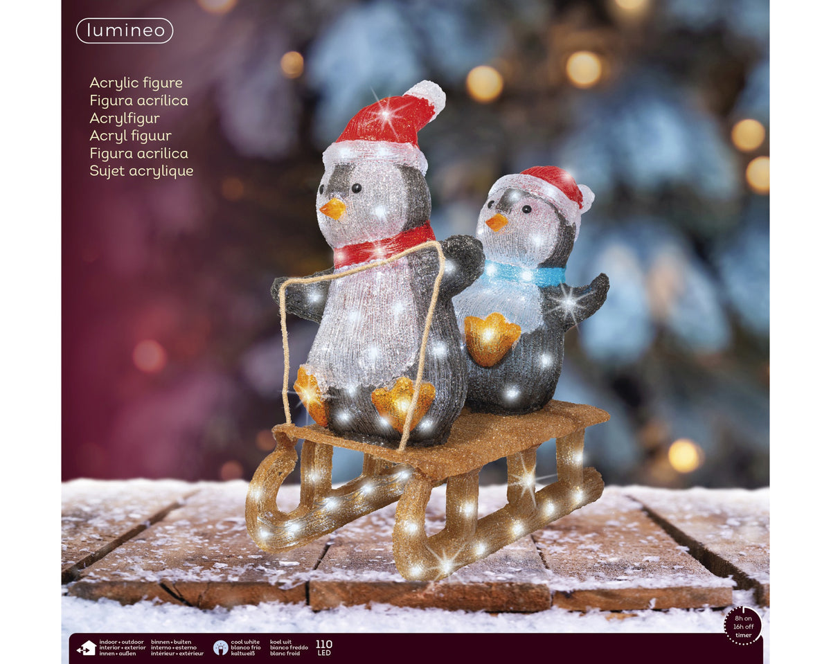 Pinguino LED in acrilico 56,5 cm da esterno - immagine 2