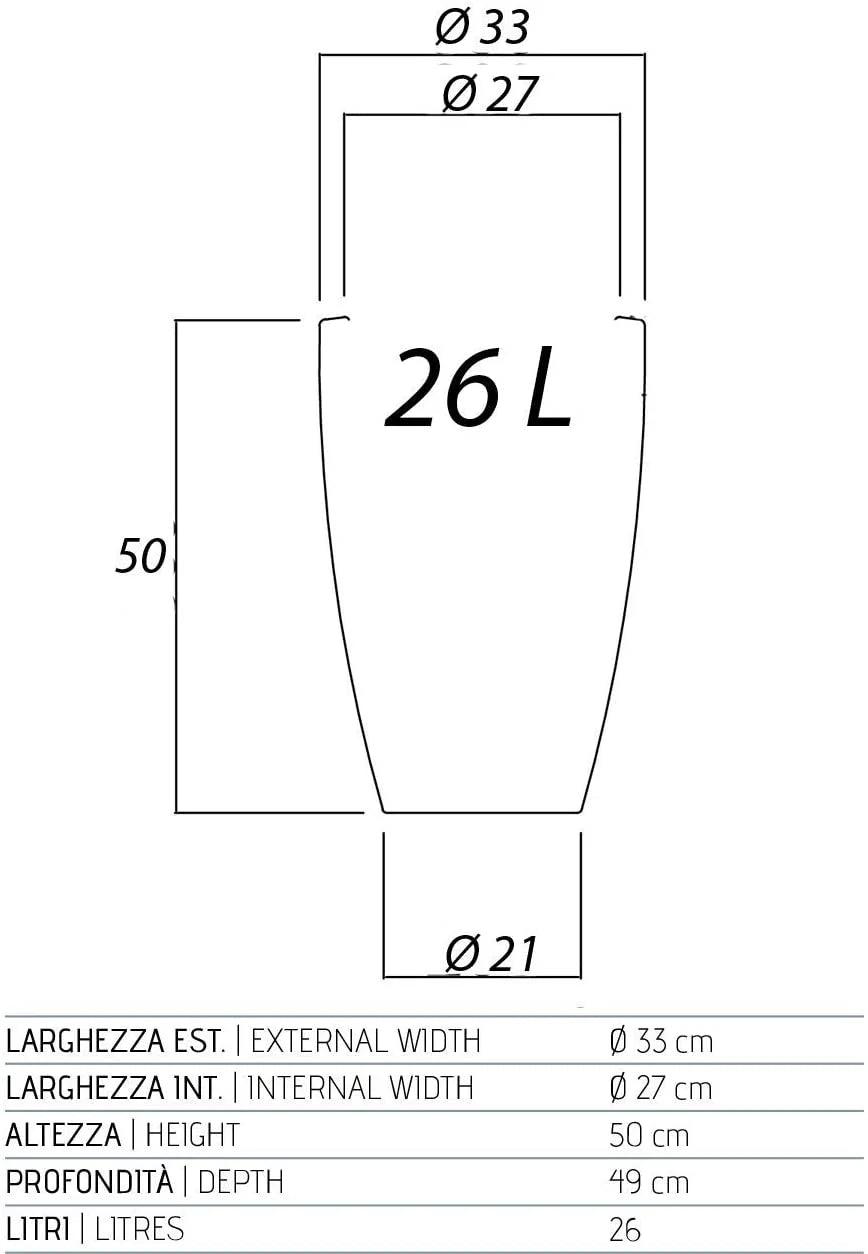 Vaso Cromia Prisma Rotondo decorazione in resina "Made in Italy" da h 50 cm