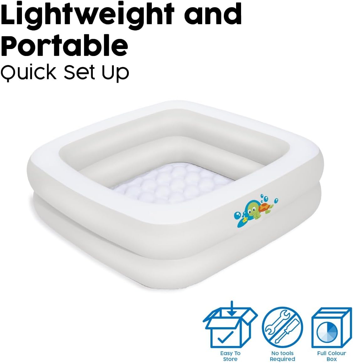Bestway Piscina Soft Side 51116 - 86x86x25 cm Fondo Gonfiabile