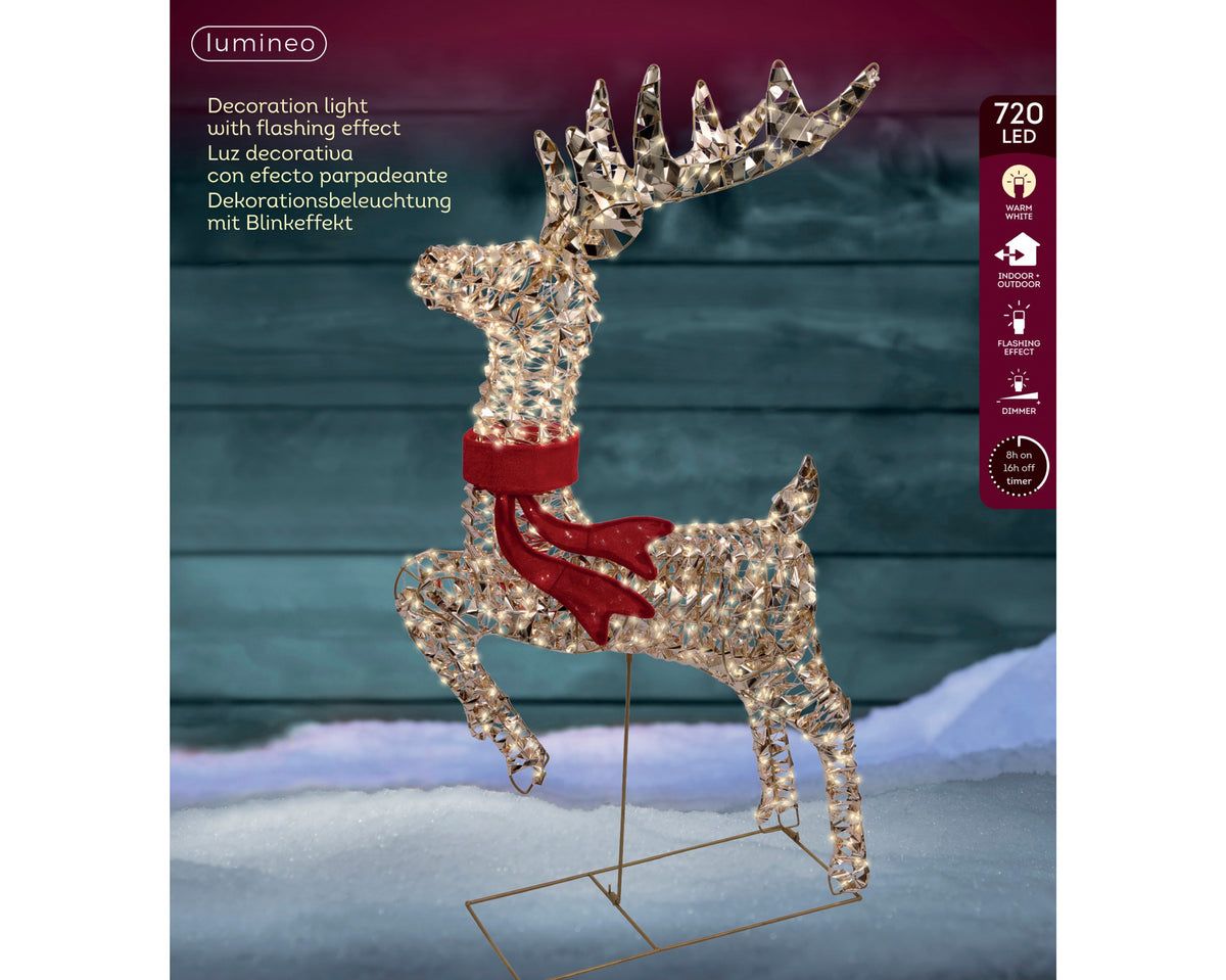 Renna LED oro 100 cm da esterno - immagine 2
