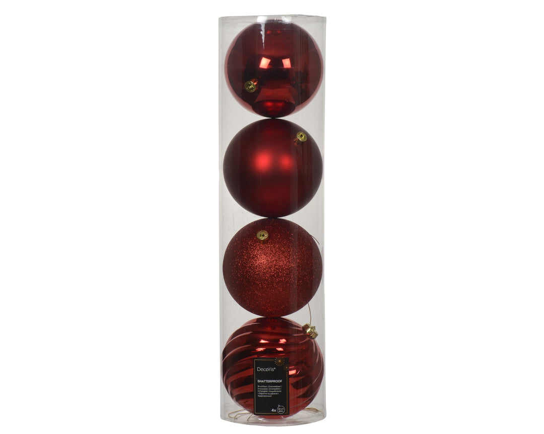 Sfera natalizia infrangibile rossa 14 cm