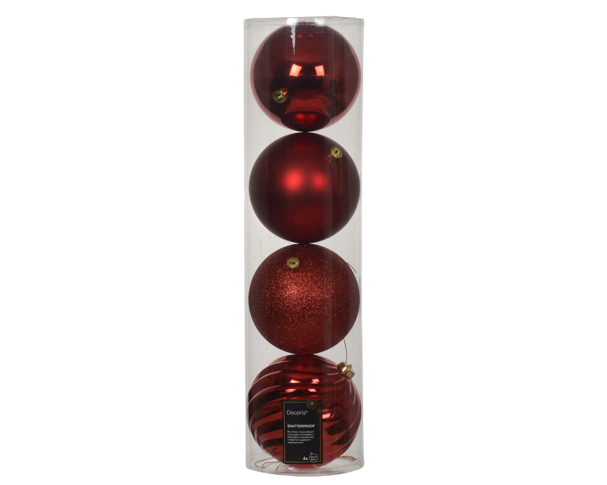 Sfera natalizia infrangibile rossa 14 cm