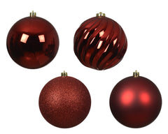 Sfera natalizia infrangibile rossa 14 cm - immagine 2