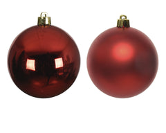 Sfere natalizie infrangibili rosse 10 cm - immagine 2