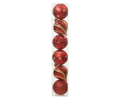 Sfere natalizie infrangibili rosse 15 cm