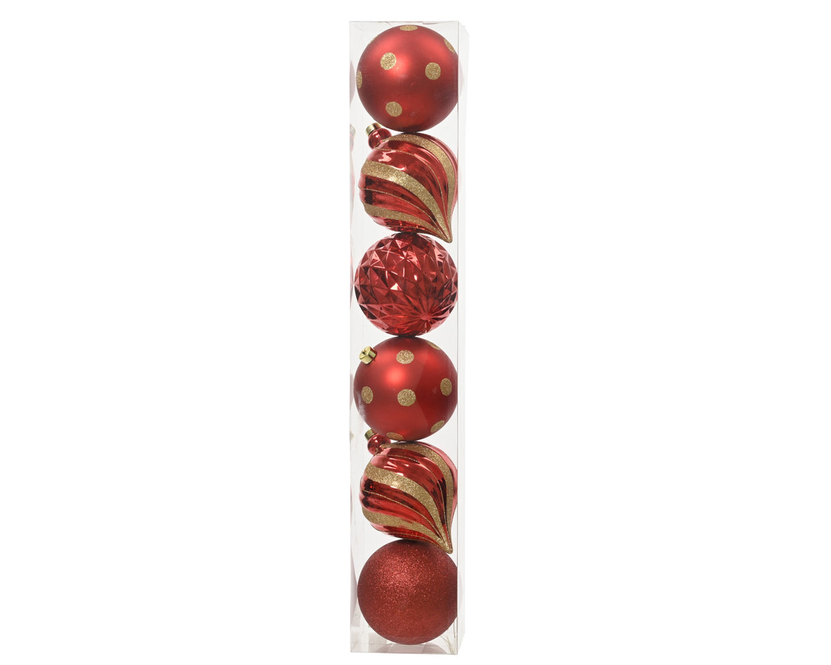 Sfere natalizie infrangibili rosse 15 cm