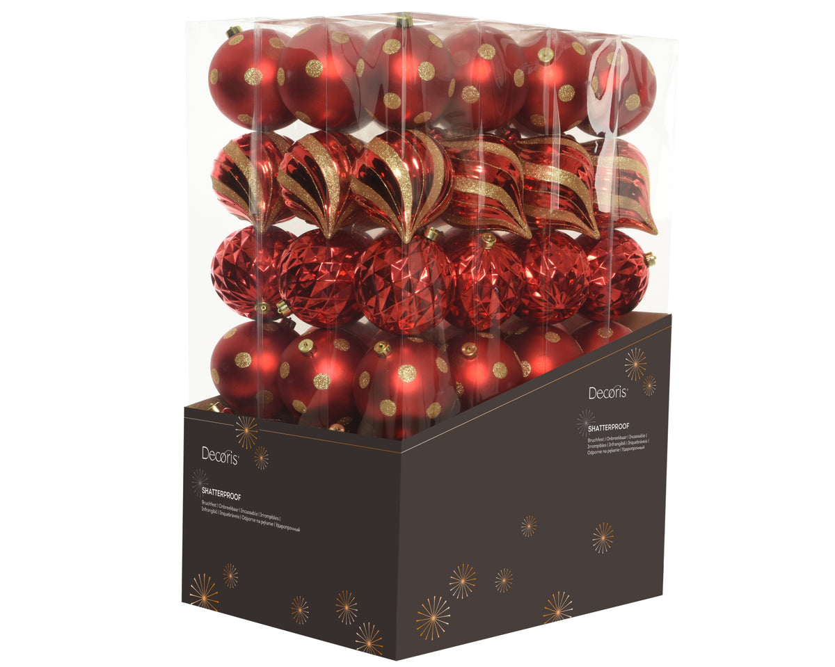 Sfere natalizie infrangibili rosse 15 cm - immagine 2