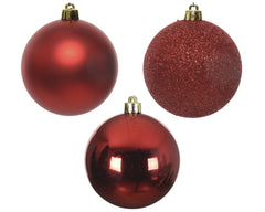 Sfere natalizie infrangibili rosse 8 cm - immagine 2