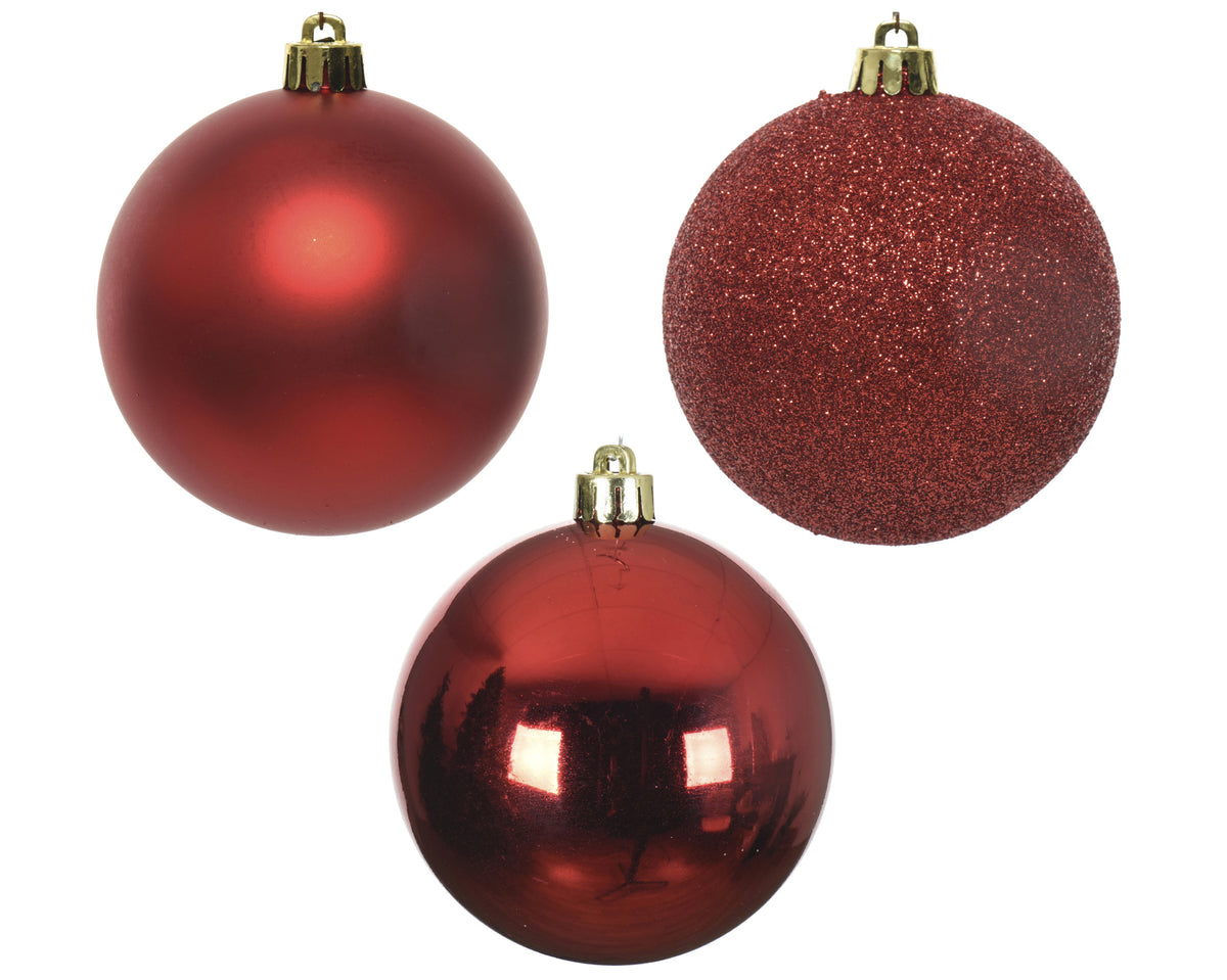 Sfere natalizie infrangibili rosse 8 cm - immagine 2
