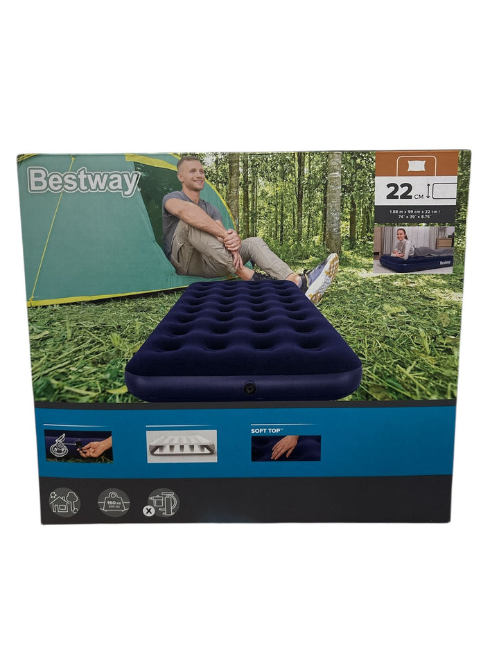 Bestway 67001 Materasso Gonfiabile Floccato 188 x 99x22 cm