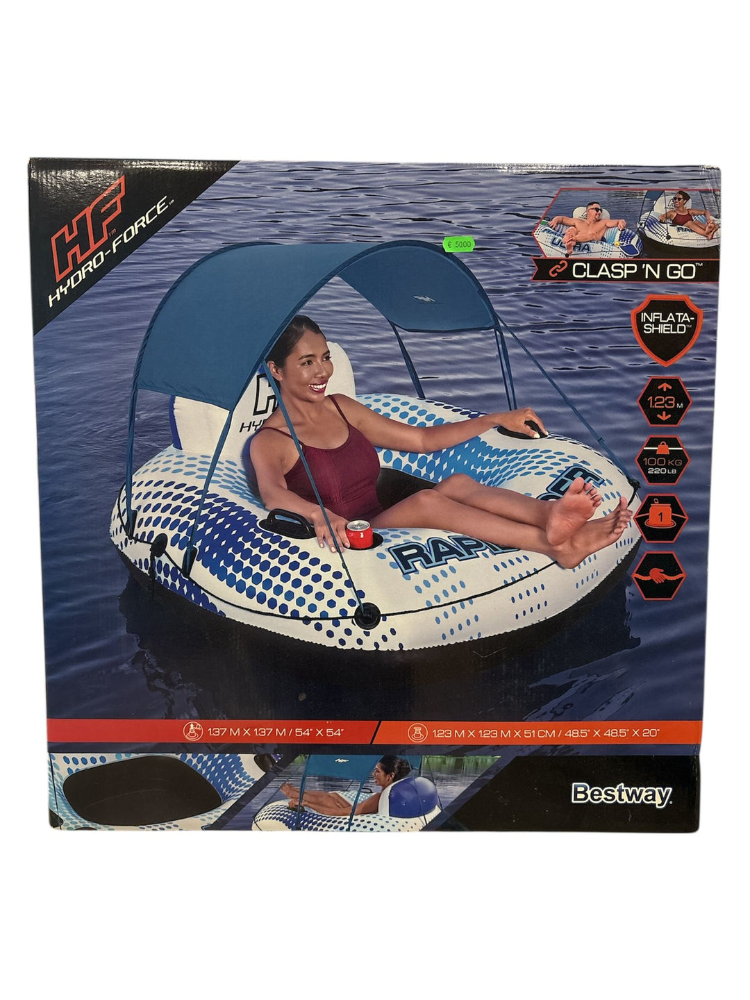 Bestway Ruota Gonfiabile con Manici Rapid Rider con Parasole